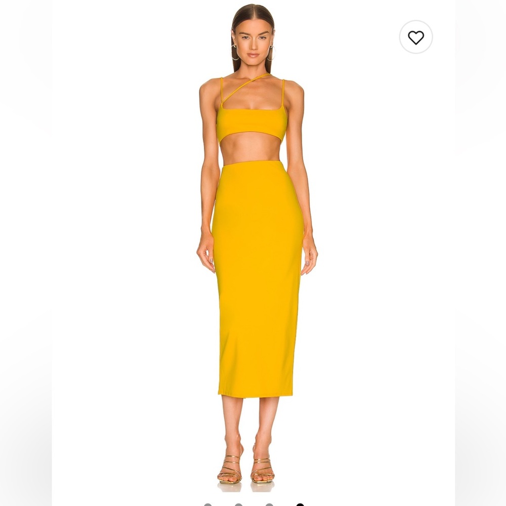 🌙Revolve x Michael Costello Amira Midi Skirt and Top in Citrus Yellow